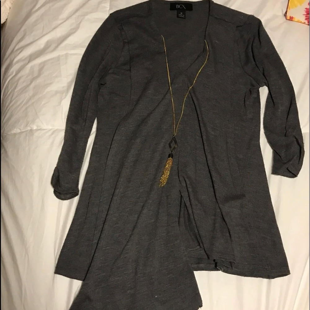 BCX sweater/cardigan W/ necklace